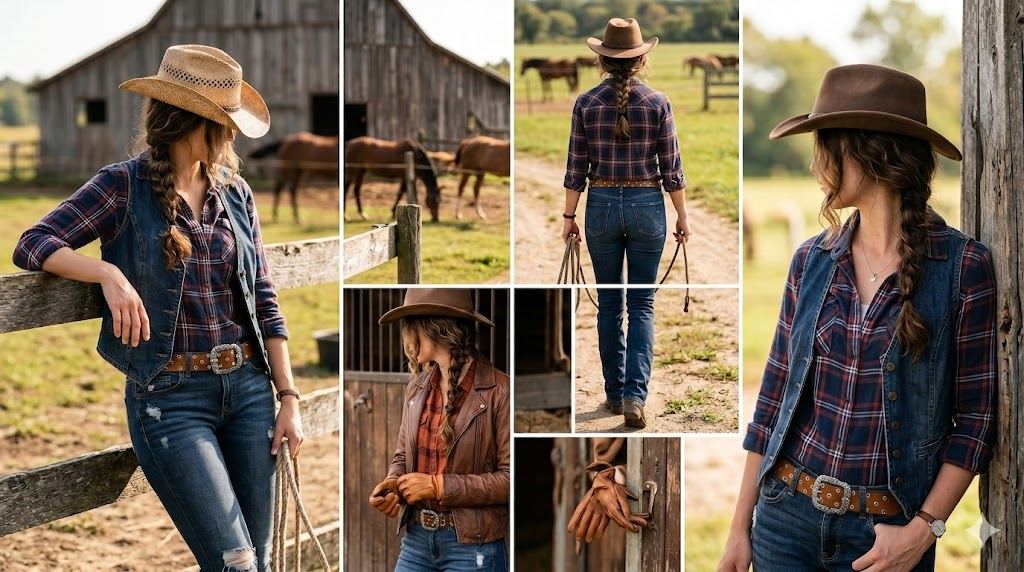Estilo country feminino com cinto artesanal Pimenta Country AJ