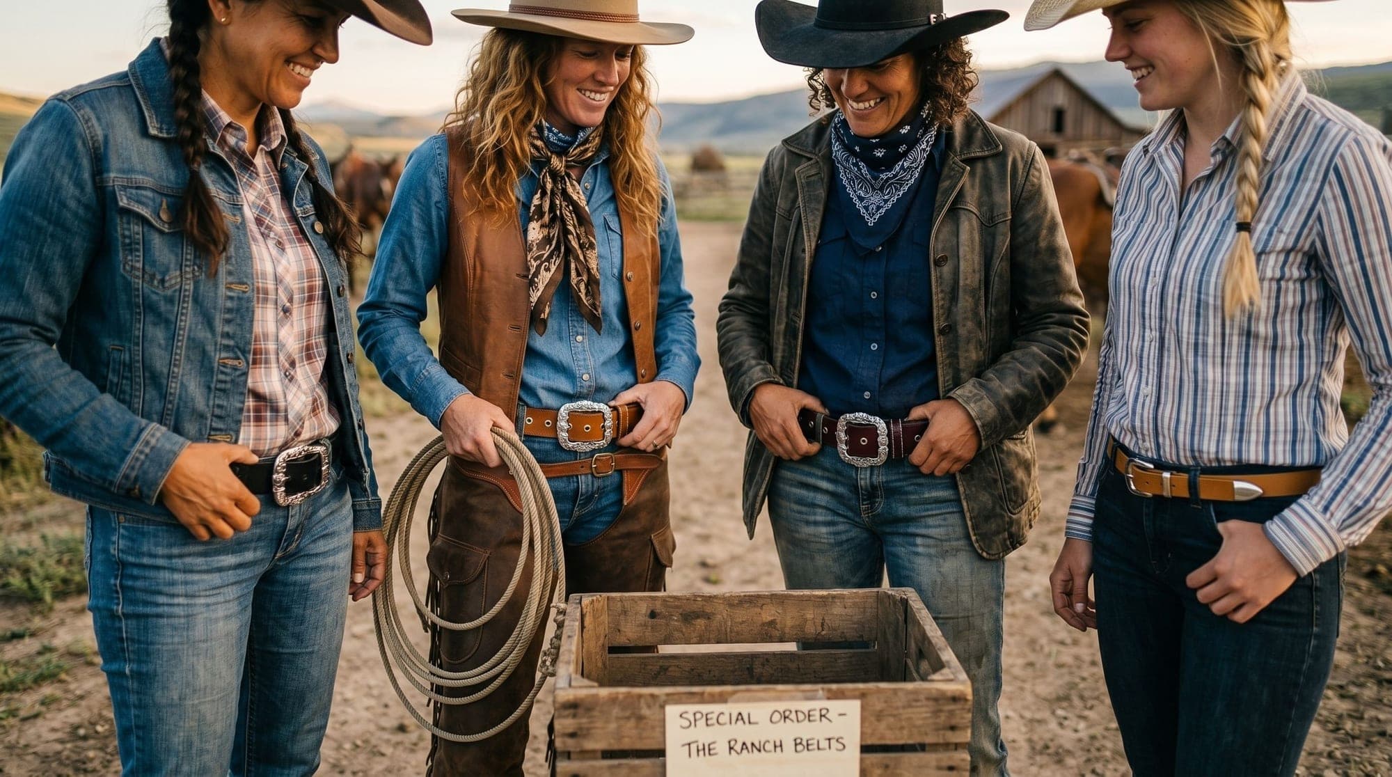 Mulheres country com cintos artesanais Pimenta Country AJ